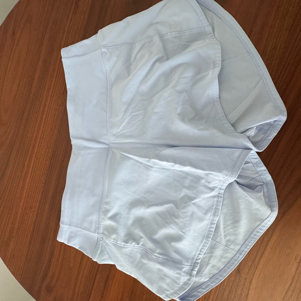 NWOT Lululemon Athletica Light Blue Mid-Rise Speed Up Shorts